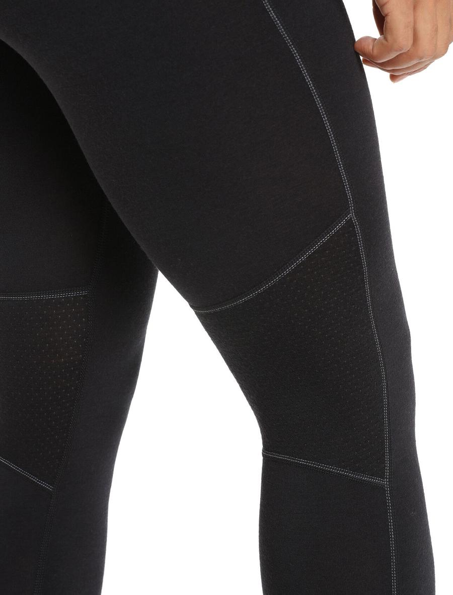 Base Layers Icebreaker BodyfitZone™ Merino 200 Zone Thermal Leggings Damskie Czarne | PL 1082MQZA